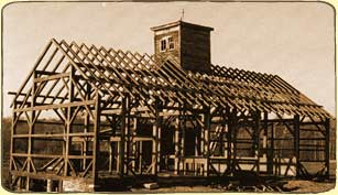 Old Timberframe Barn Assembled